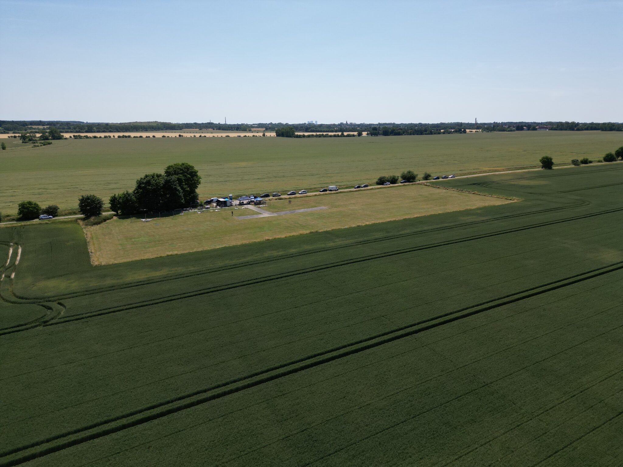 Luftaufnahme des Modellfluggeländes Leipzig-Holzhausen
